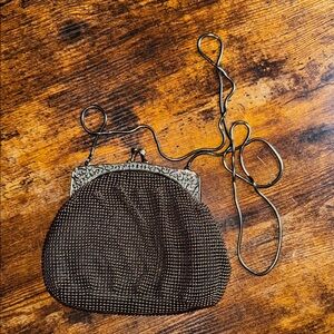 Talbots Elegant Brown Clutch with Chain